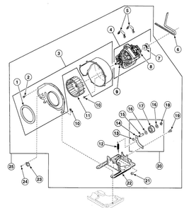 Motor Assy Diagram and Parts List for SDE307LF1500  Speed Queen Dryer