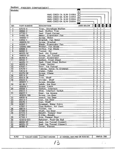 Freezer Compartment Page 2 Diagram and Parts List for 23922-0A  Admiral Refrigerator
