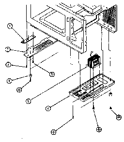 Base-Plate Diagram and Parts List for 99621  Kenmore Microwave