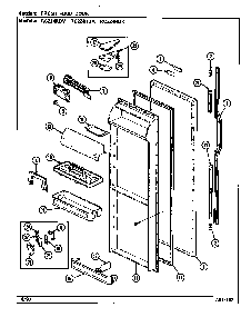 Fresh Food Door Diagram and Parts List for RC224RDA DS36B Magic Chef Refrigerator