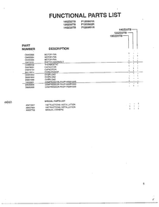 Functional Parts List Diagram and Parts List for P1200801R  Amana Air Conditioner