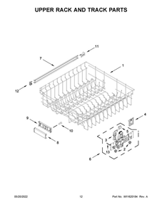 Upper Rack And Track Parts Diagram and Parts List for MDB9959SKZ1  Maytag Dishwasher