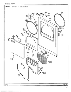 Door Diagram and Parts List for LNC-8745  Maytag Dryer