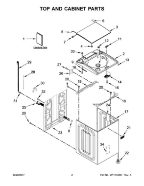 Part Location Diagram of W11040359 Whirlpool OWNERS MANUAL