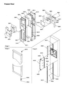 Freezer Door Diagram and Parts List for SSD25TE-P1314201WE  Amana Refrigerator
