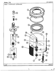 Tub Diagram and Parts List for 6329  Maytag Washer