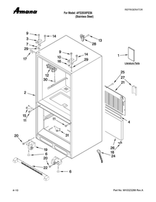 Cabinet Parts Diagram and Parts List for AFD2535FES6  Amana Refrigerator