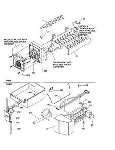 Ice Maker Assembly Diagram and Parts List for BR18VW-P1320703WW  Amana Refrigerator