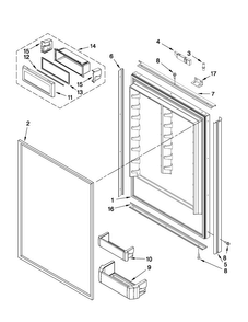 Refrigerator Door Parts Diagram and Parts List for JB36NXFXLW03  Jenn-Air Refrigerator