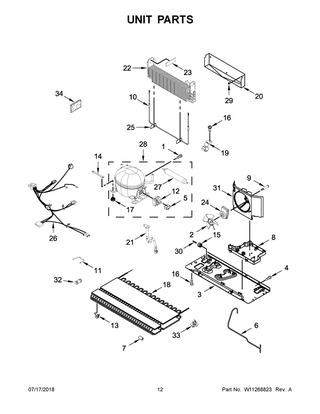 Unit Parts Diagram and Parts List for MFI2570FEZ06  Maytag Refrigerator