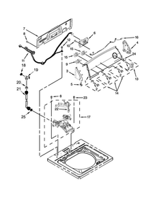 Controls And Water Inlet Parts Diagram and Parts List for 4GNTW4600YQ2  Amana Washer