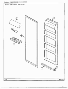 Fresh Food Inner Door Diagram and Parts List for HMG-641670  Admiral Refrigerator
