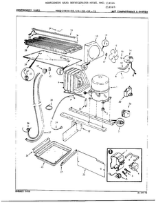 Unit Compartment/system Diagram and Parts List for 21484B  Admiral Refrigerator