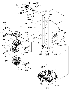 Freezer Shelves And Lights Diagram and Parts List for SRD522SW-P1184707WW  Amana Refrigerator