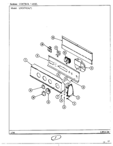 Control Panel Diagram and Parts List for 6742A  Norge Washer