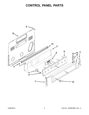 03 - CONTROL PANEL PARTS Diagram and Parts List for YMER8850DS0  Maytag Range