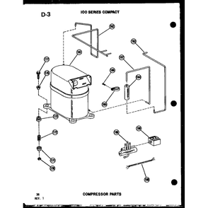 Compressor Diagram and Parts List for 113-5N P54975-61R Amana Air Conditioner