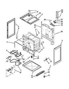 Chassis Parts Diagram and Parts List for YACR4330BCW0  Amana Range