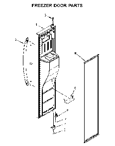 Freezer Door Parts Diagram and Parts List for 10651332713  Kenmore Refrigerator
