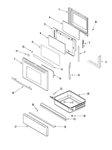 Door/drawer Diagram and Parts List for JER8885RCS  Jenn-Air Range