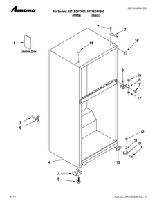 Cabinet Parts Diagram and Parts List for A8TXEGFYB00  Amana Refrigerator