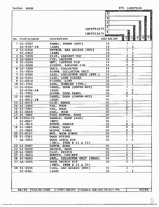 Door Page 2 Diagram and Parts List for LNC-8753A77  Maytag Dryer