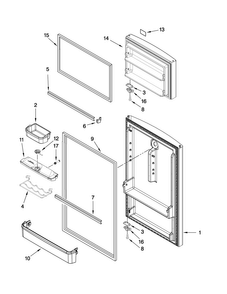Door Parts Diagram and Parts List for A8WXNGFWD02  Amana Refrigerator
