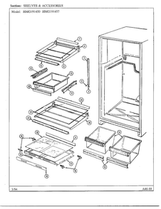 Shelves And Accessories Diagram and Parts List for 191457  Admiral Refrigerator