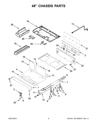 48" Chassis Parts Diagram and Parts List for JDRP648HM00  Maytag Range