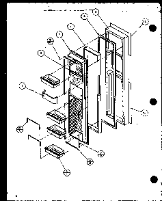 Freezer Door Diagram and Parts List for SZD27KPL-P1101206WL  Amana Refrigerator