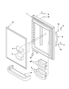 Refrigerator Door Parts Diagram and Parts List for ABB1921WEW2  Amana Refrigerator