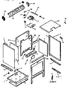 Cabinet Section Diagram and Parts List for RSS358UL-P1130974NL  Caloric Range
