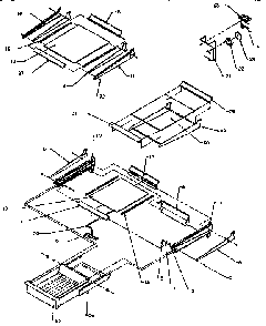 Cabinet Shelving Diagram and Parts List for TS18RB-P1158407W  Amana Refrigerator