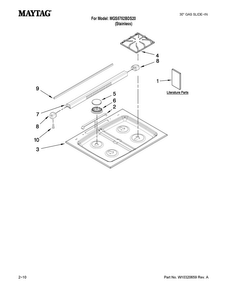 Cooktop Parts Diagram and Parts List for MGS5752BDS20  Maytag Range