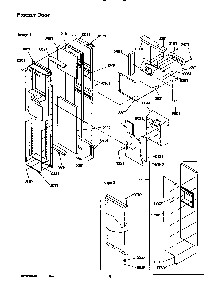 Freezer Door Diagram and Parts List for SRD526TW-P1310201WW  Amana Refrigerator