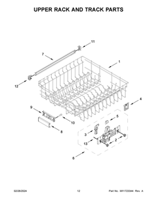 Upper Rack And Track Parts Diagram and Parts List for MDB8959SKW3  Maytag Dishwasher