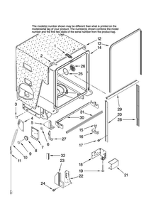 Tub And Frame Parts Diagram and Parts List for MDBH980AWQ45  Maytag Dishwasher