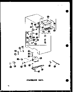 Compressor Parts Diagram and Parts List for SRN22N-C-P60230-64WC  Amana Refrigerator