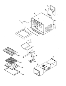 Cavity Diagram and Parts List for ARO3100W-P1143358NW  Amana Range
