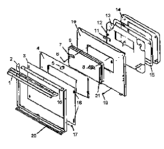 Oven Door Diagram and Parts List for ACO27DEW1-P1132334NW  Amana Wall Oven