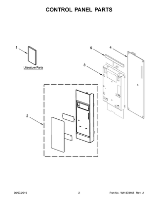 Control Panel Parts Diagram and Parts List for MMV1174FK1  Maytag Microwave