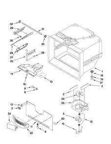 Freezer Liner Parts Diagram and Parts List for MFC2061KES6  Maytag Refrigerator