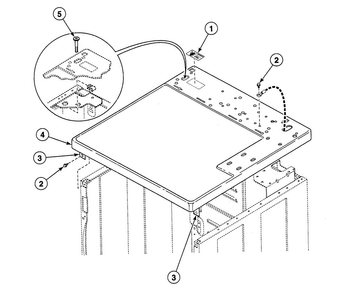 Cabinet Top Diagram and Parts List for SDE507QF1500  Speed Queen Dryer