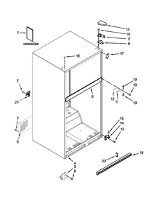 Cabinet Parts Diagram and Parts List for M8TXEGFBW01  Maytag Refrigerator