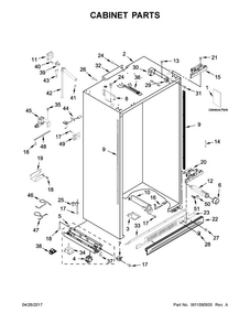 Part Location Diagram of W10691533 Whirlpool HINGE-DOOR