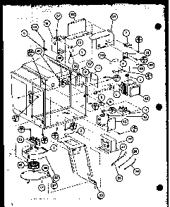 Blower/wiring Harness Diagram and Parts List for CRS60 P77075-3M Amana Microwave