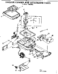 Base Assembly Diagram and Parts List for 11620952  Kenmore Canister Vacuum