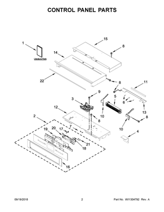 Control Panel Parts Diagram and Parts List for JJW3830DP03  Maytag Wall Oven