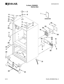 Cabinet Parts Diagram and Parts List for JFI2089WES2  Jenn-Air Refrigerator
