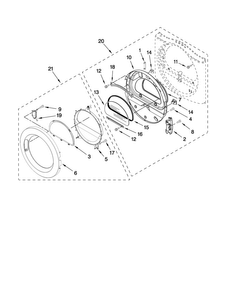 Door Parts Diagram and Parts List for NED7300WW1  Amana Dryer